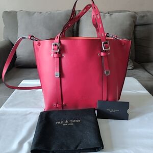 Rag & Bone Red Leather Tote Bag